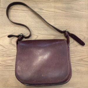 Vintage Burgundy Leather Coach Bag